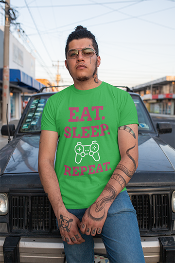 EAT. SLEEP. GAME. REPEAT. - Gaming Lifestyle Tee, Unisex Heavy Cotton Tee, Gamer Shirt