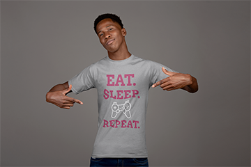 EAT. SLEEP. GAME. REPEAT. - Gaming Lifestyle Tee, Unisex Heavy Cotton Tee, Gamer Shirt