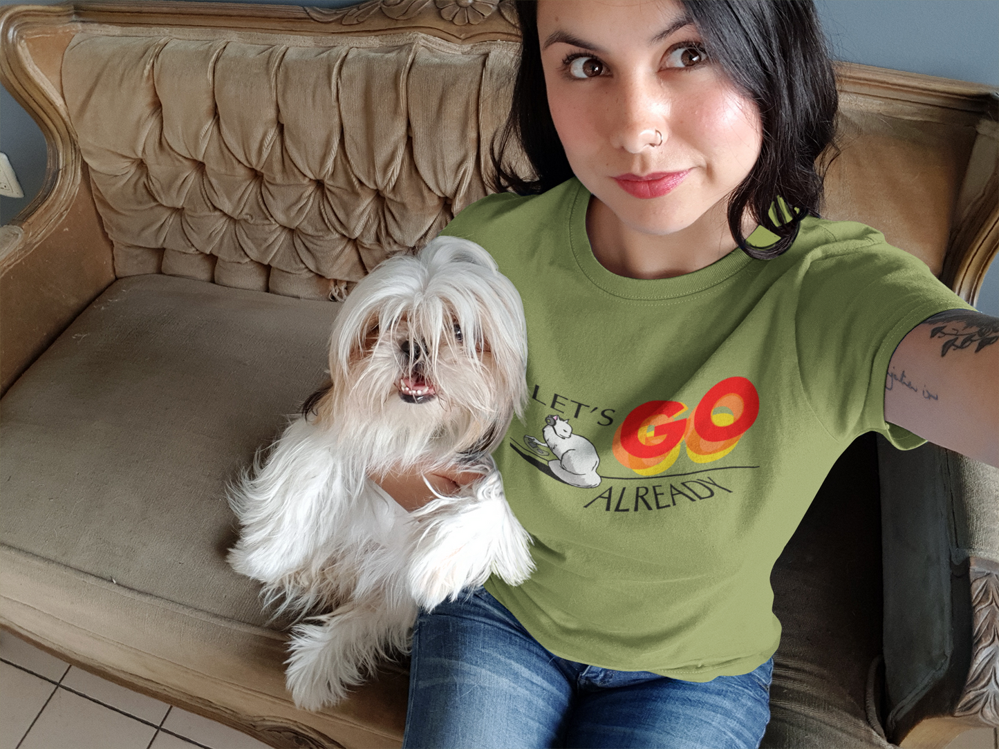 Let's Go Already - Unisex Heavy Cotton Tee, Casual T-Shirt, Pet Lovers, Gamers