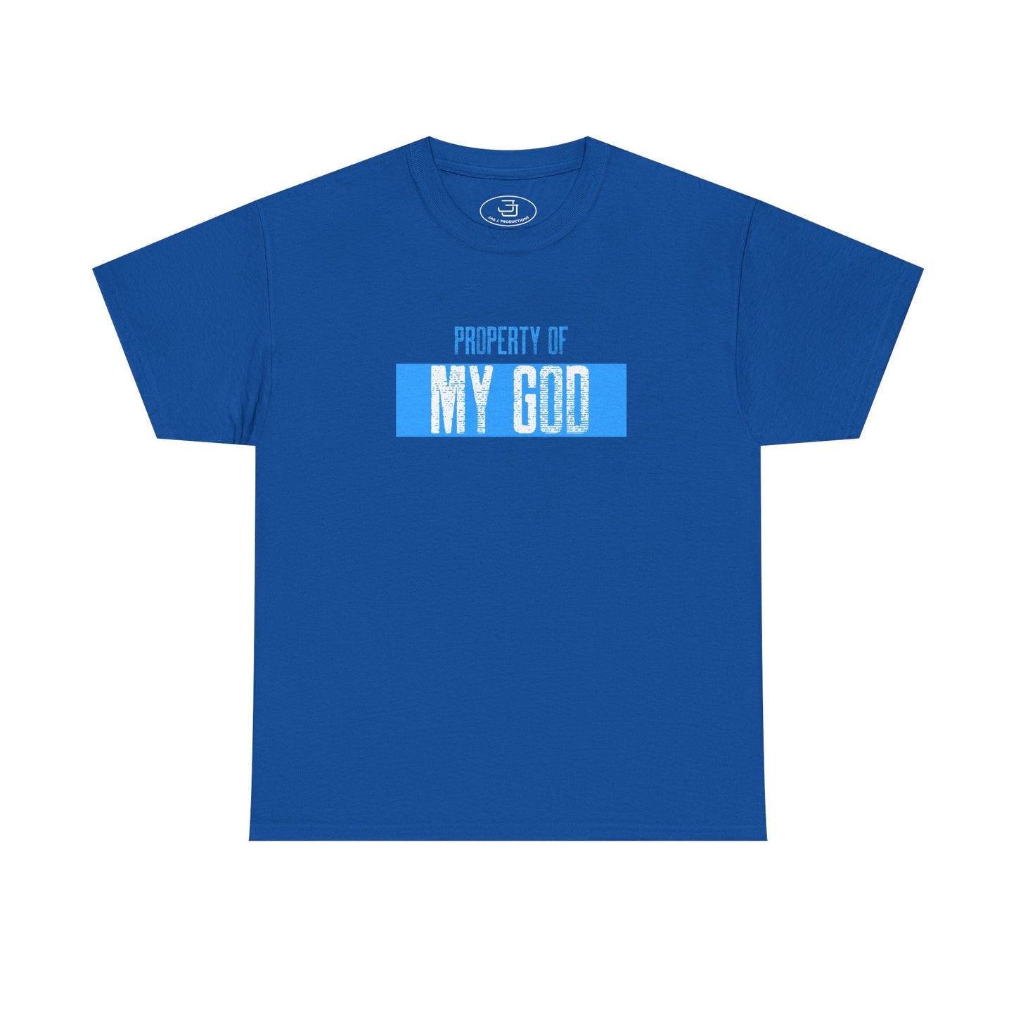 Property of My God (Blue) - Unisex Heavy Cotton Tee, Faith Apparel
