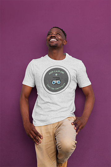 Keep Calm and Pass the Controller - Unisex Gaming Tee: Gift for Gamers, Video Game Apparel, Fun Graphic T-Shirt