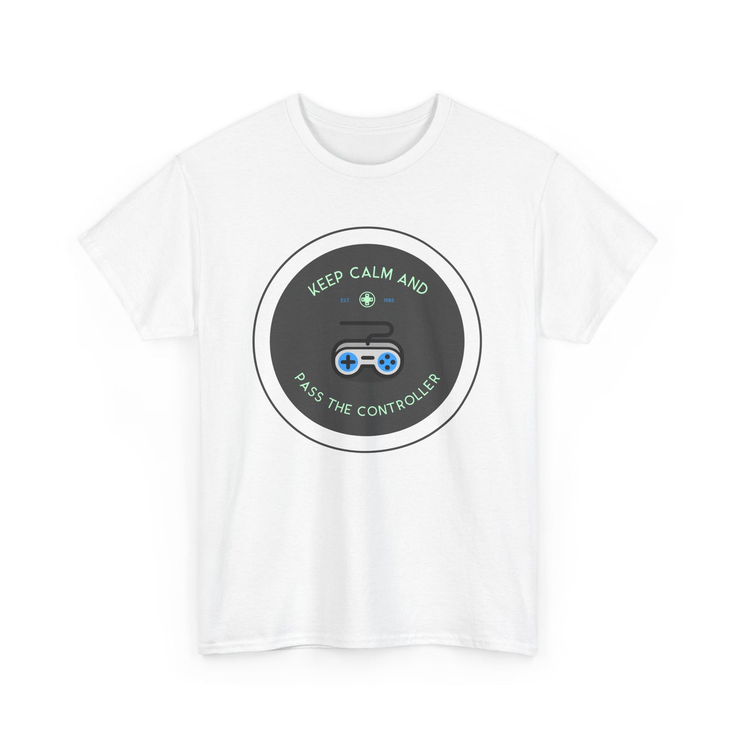 Keep Calm and Pass the Controller _ Unisex Heavy Cotton Tee