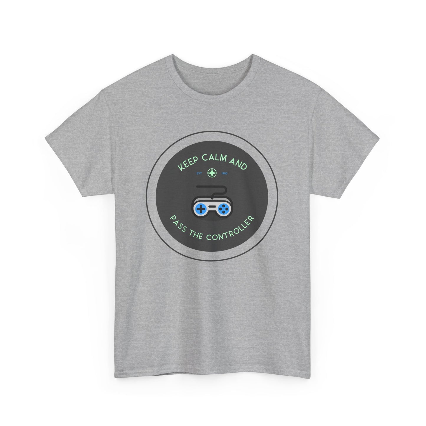 Keep Calm and Pass the Controller _ Unisex Heavy Cotton Tee