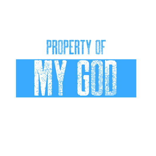 Property of My GOD _ blue _ Unisex Heavy Cotton Tee