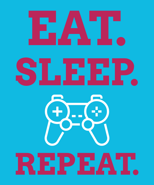 EAT. SLEEP. GAME. REPEAT. - Gaming Lifestyle Tee, Unisex Heavy Cotton Tee, Gamer Shirt