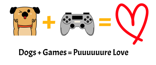 Dogs + Games = Puuuuuuuure Love - Dog Lover Gaming Tee | Unisex Heavy Cotton Shirt, Gamer Gift, Pet Lover Apparel