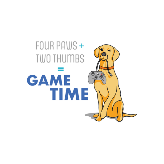 4 Paws + 2 Thumbs = Game Time - Unisex Heavy Cotton Shirt, Pet Lover Gift, Gamer Shirt