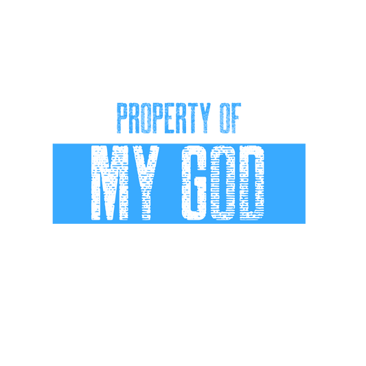 Property of My God (Blue) - Unisex Heavy Cotton Tee, Faith Apparel