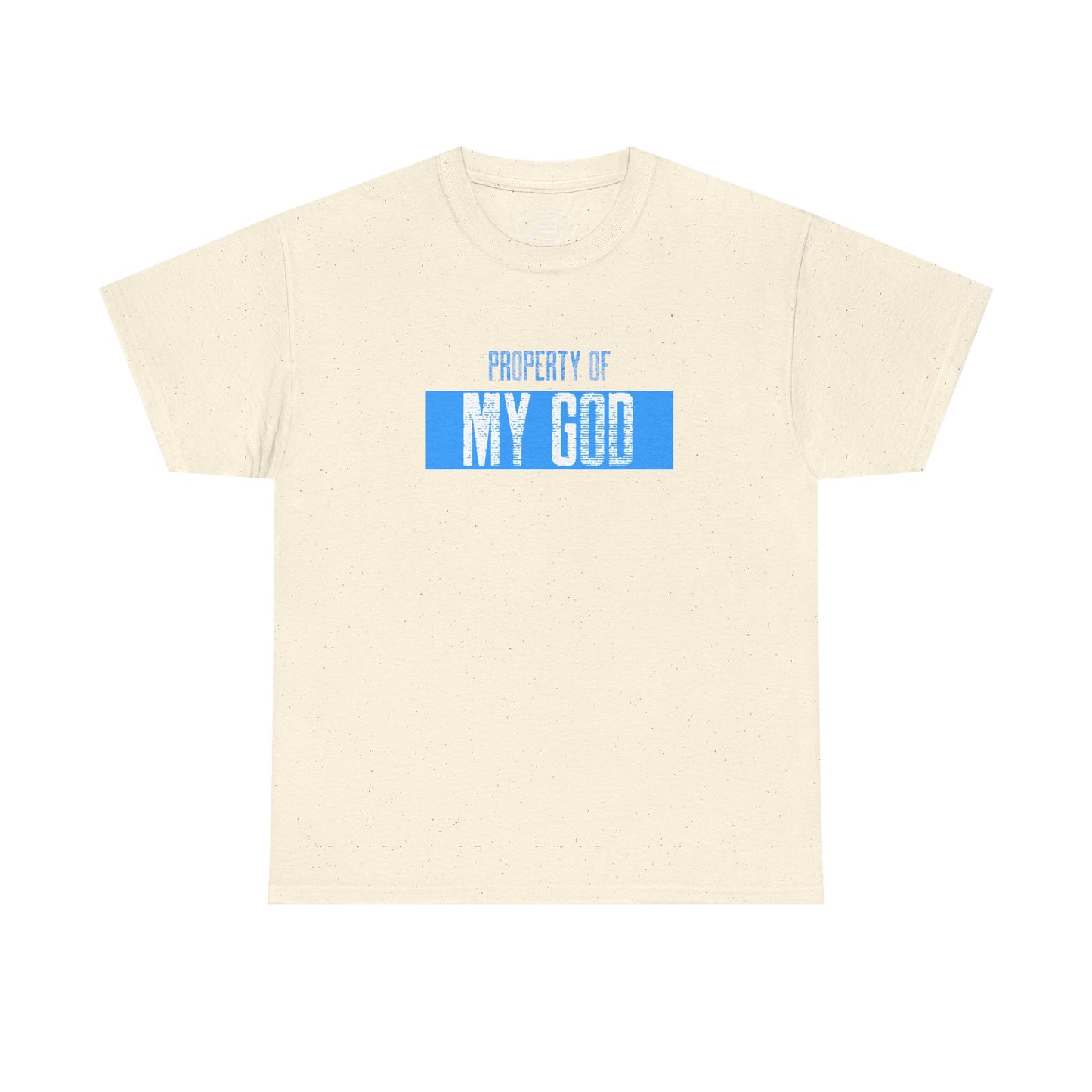 Property of My God (Blue) - Unisex Heavy Cotton Tee, Faith Apparel