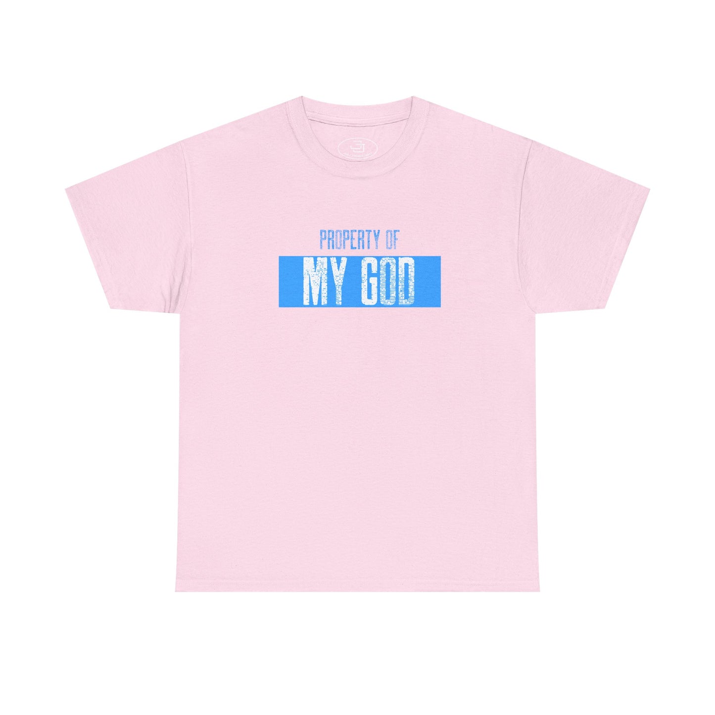 Property of My God (Blue) - Unisex Heavy Cotton Tee, Faith Apparel