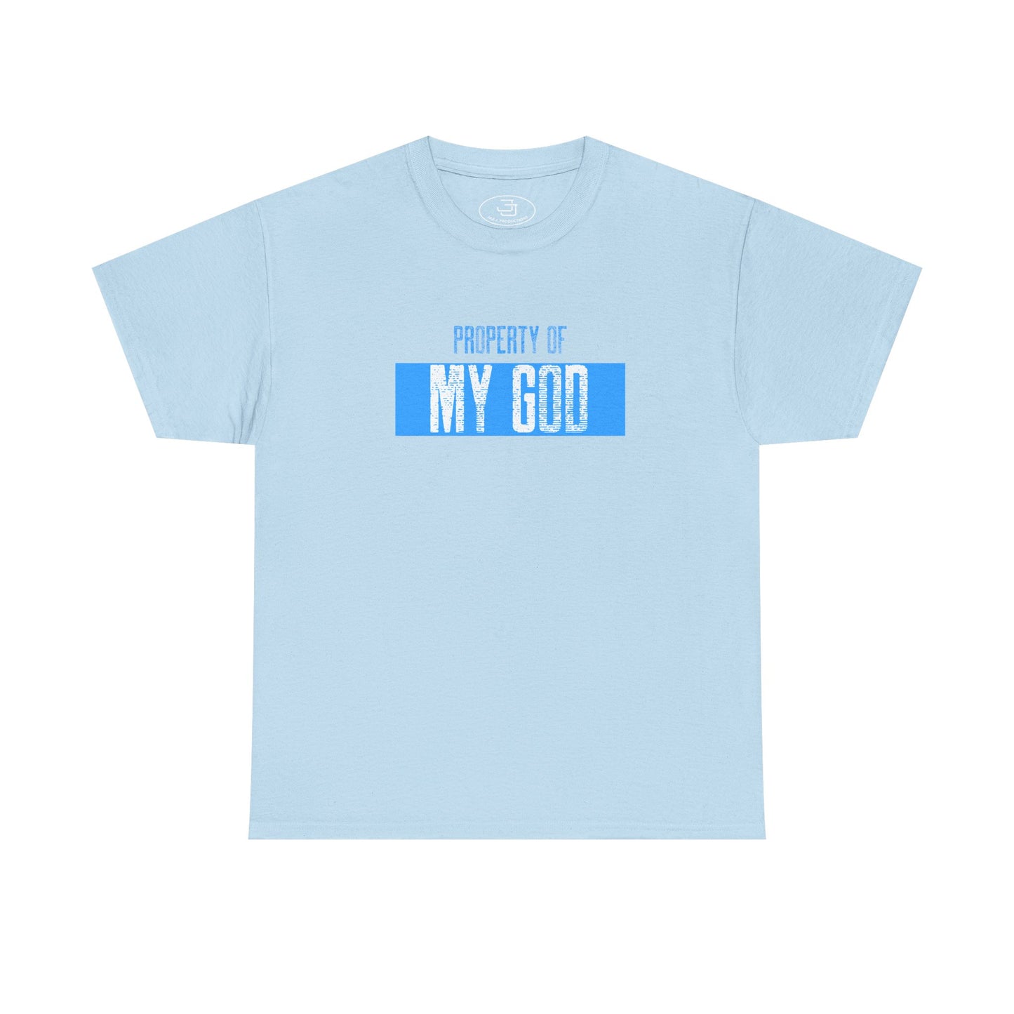 Property of My God (Blue) - Unisex Heavy Cotton Tee, Faith Apparel