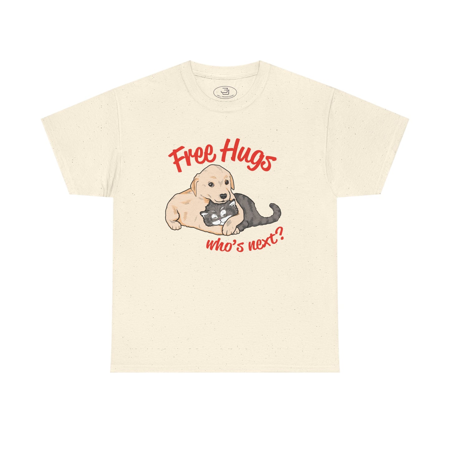 Free Hugs Who's Next?  — T-Shirt, "Free Hugs" Puppy and Kitten Cute Animal Tee